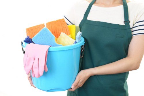 After builders cleaning in KT6 removing construction dust from a renovated home