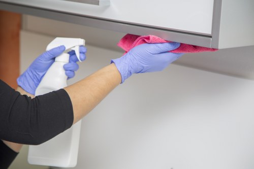 Deep cleaning kitchen and bathroom spaces in KT6